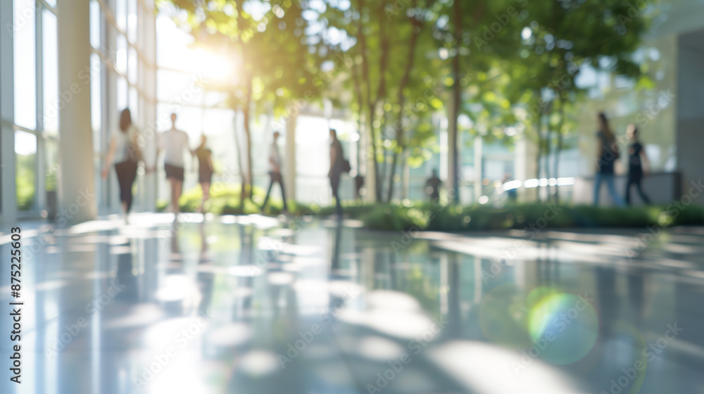people walking in a modern office, blurred background people walking in a modern office, blurred background