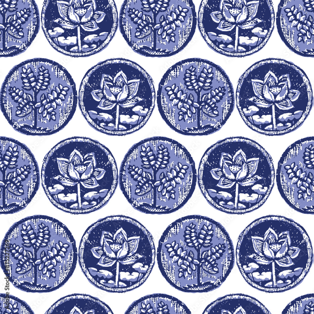 Indigo blue to dye effect abstract vector seamless pattern background. Modern masculine bold graphic bandana design for block print hand craft trend. Indigo blue to dye effect abstract vector seamless pattern background. Modern masculine bold graphic bandana design for block print hand craft trend.