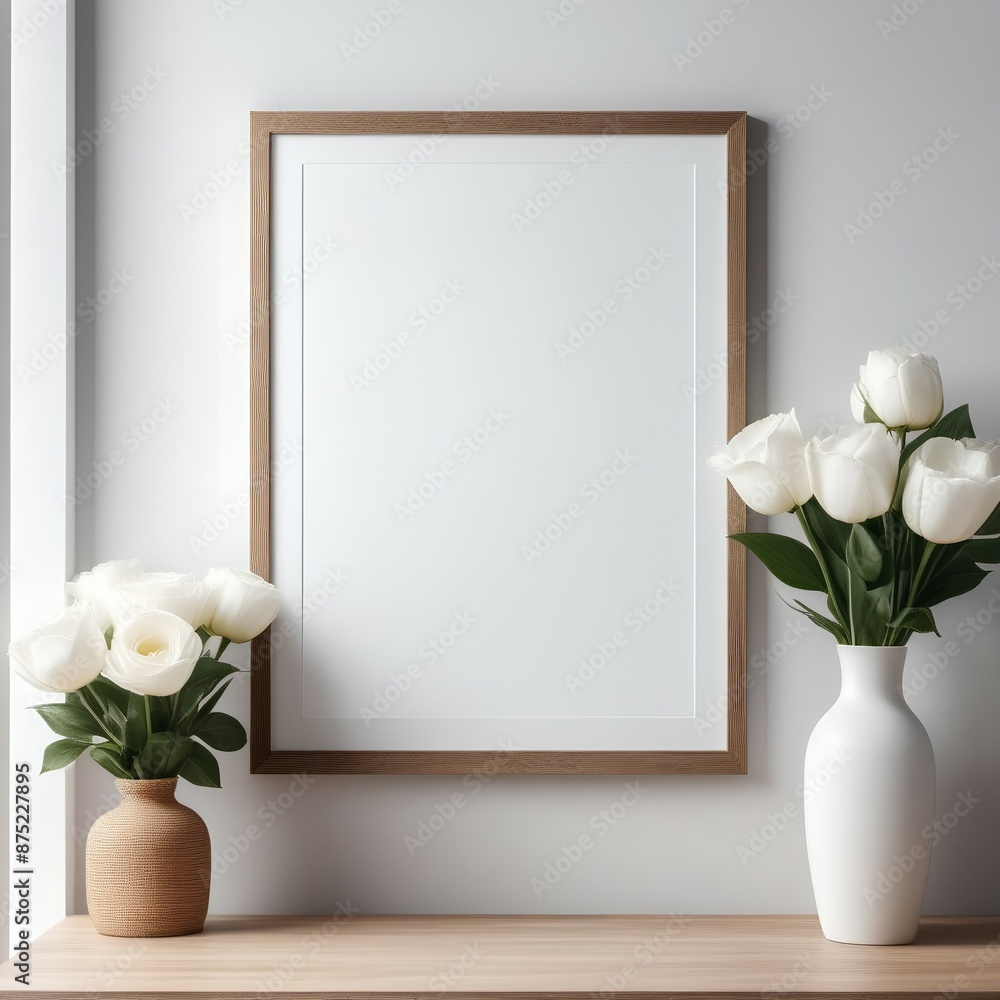Silver frame on white furniture, luxury home decor and design for mockup, poster print and printable art, online shop showcase. Silver frame on white furniture, luxury home decor and design for mockup, poster print and printable art, online shop showcase.