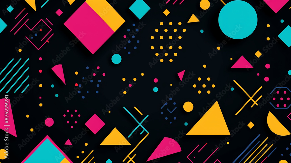 Background in the style of the 80s with multicolored Background in the style of the 80s with multicolored