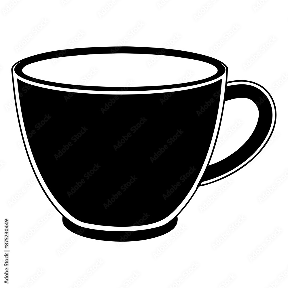 Black and White Mug Illustration Black and White Mug Illustration