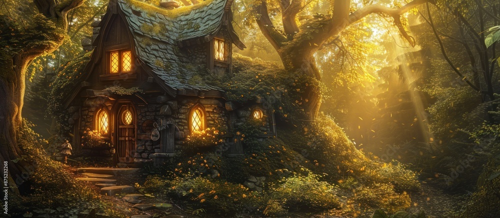Fototapeta premium Enchanted Cottage in the Forest