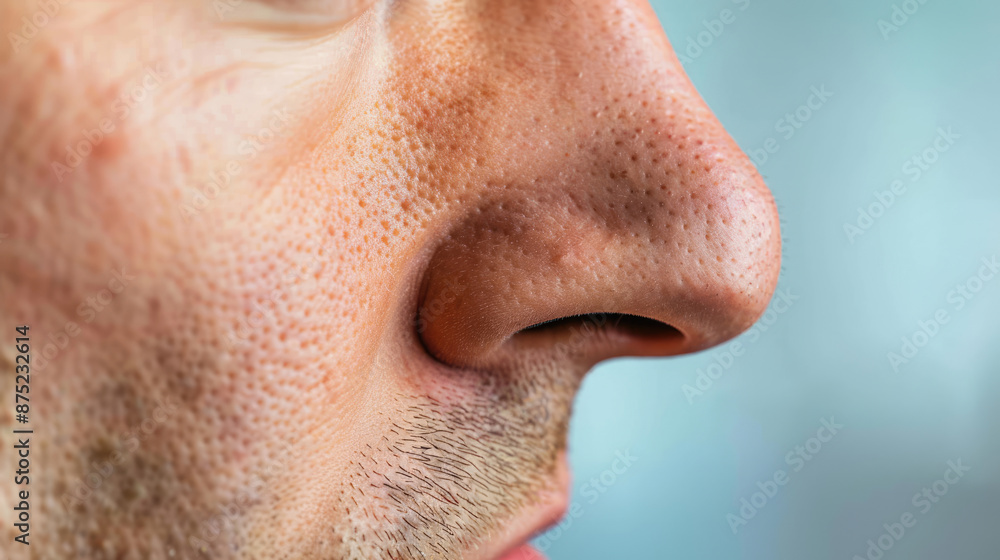 Delicate skin texture of a persons nose in great detail Delicate skin texture of a persons nose in great detail