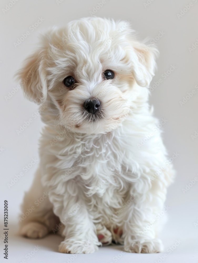 a Bichon Frise puppy with its fluffy, white coat a Bichon Frise puppy with its fluffy, white coat