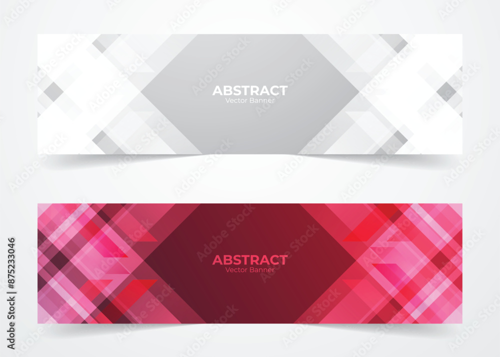 Naklejka premium Banner template background for business design. Abstract web banner design. Header, landing page web design elements.