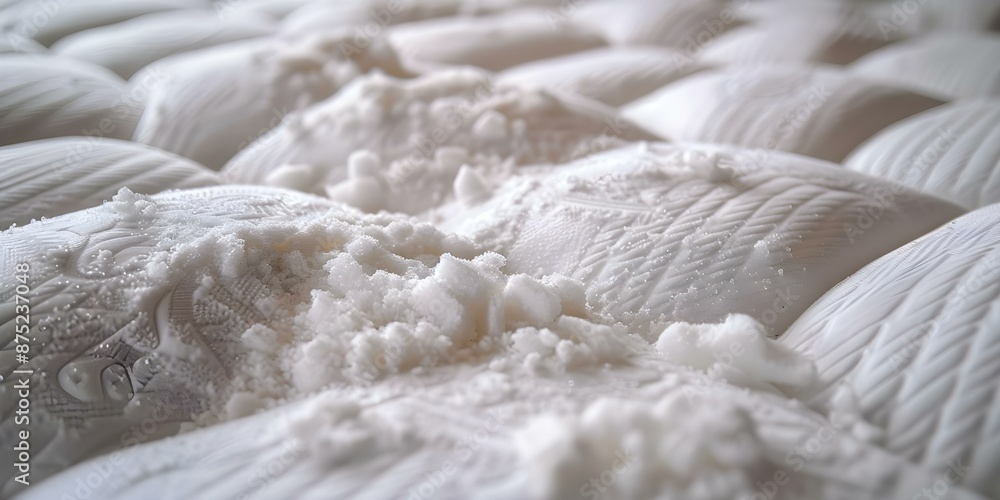 Remove Stains from Mattresses and Freshen Them Up with Baking Soda. Concept Cleaning Tips, Household Hacks, Mattress Care, Stain Removal, Baking Soda Refreshment Remove Stains from Mattresses and Freshen Them Up with Baking Soda. Concept Cleaning Tips, Household Hacks, Mattress Care, Stain Removal, Baking Soda Refreshment