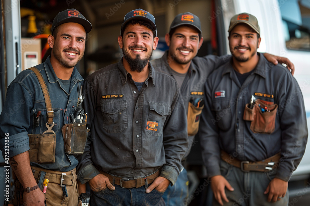 Expert Technicians from Service Provider Company Installing HVAC, Electrical, and Plumbing Systems Expert Technicians from Service Provider Company Installing HVAC, Electrical, and Plumbing Systems
