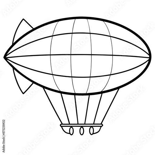 aerostat outline coloring book page line art illustration digital drawing