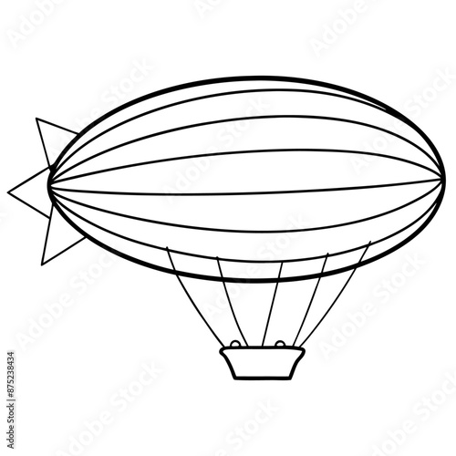 aerostat outline coloring book page line art illustration digital drawing