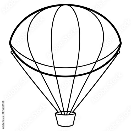 aerostat outline coloring book page line art illustration digital drawing