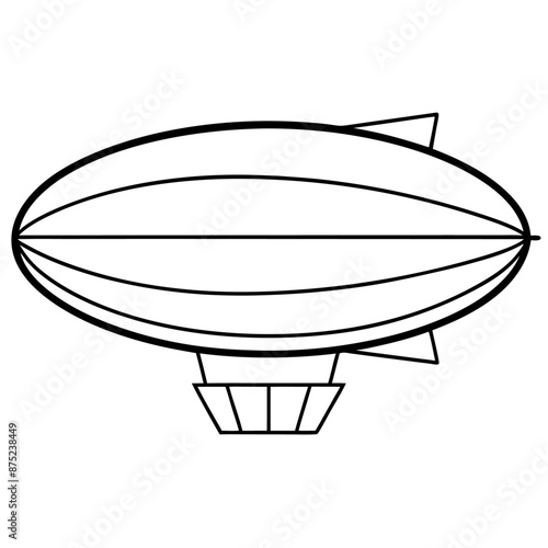 aerostat outline coloring book page line art illustration digital drawing
