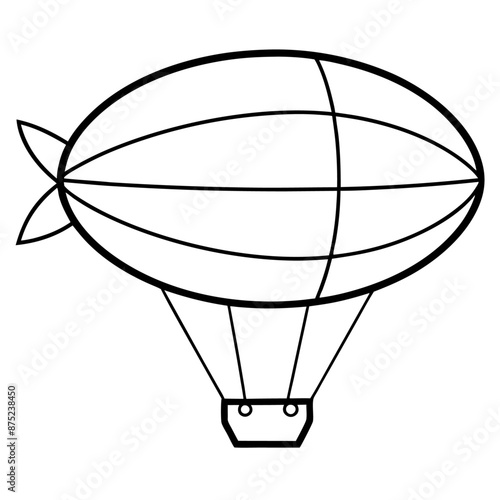 aerostat outline coloring book page line art illustration digital drawing