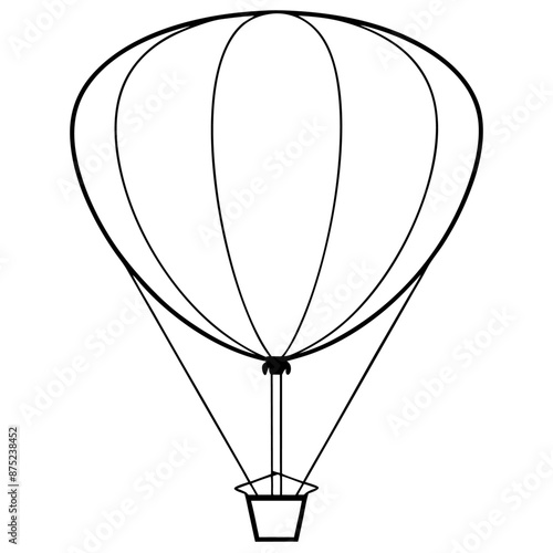aerostat outline coloring book page line art illustration digital drawing