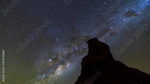 Lockdown Time Lapse Shot Of Shiny Stars At Milky Way In Sky At Night - Atacama Desert, Chile
