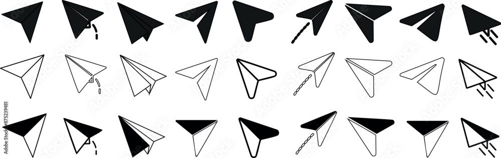 send icon set, Paper plane, origami icon vector illustrations, flight symbols, digital art, fun graphics, educational resources, creative element for communication technology send icon set, Paper plane, origami icon vector illustrations, flight symbols, digital art, fun graphics, educational resources, creative element for communication technology