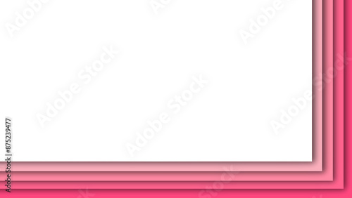Abstract cutting paper corner. Geometric paper pattern. Pink paper border gradations.