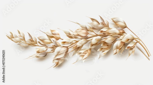 Sorghum grains clipart, superfood element, realistic illustration, beige, isolated on white background