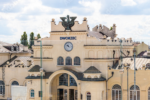 July 4, 2024 Lublin Poland. Railway station on a sunny summer day.