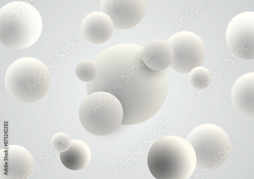 3d rendering of abstract ball in gray white colors