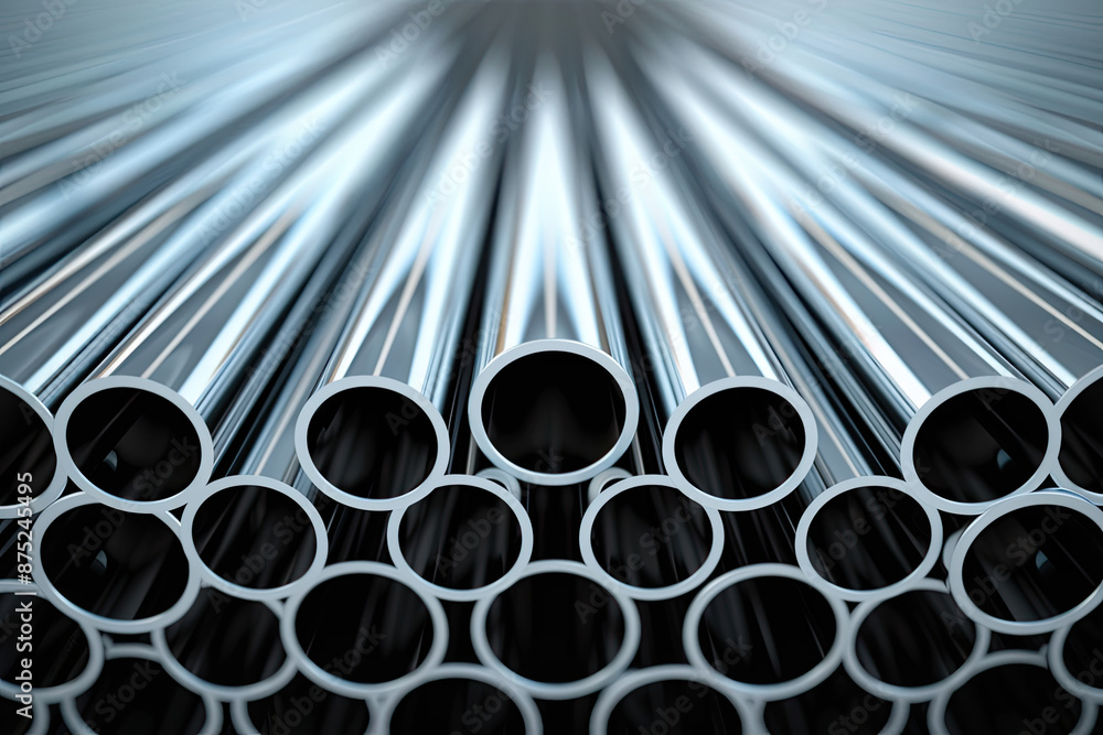 Industrial metal pipes of different diameters. Industrial metal pipes of different diameters.