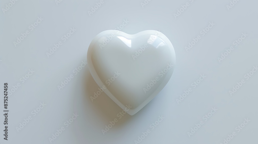 A clean and crisp white background featuring a minimalist heart icon, symbolizing love and affection, presented in high-definition A clean and crisp white background featuring a minimalist heart icon, symbolizing love and affection, presented in high-definition