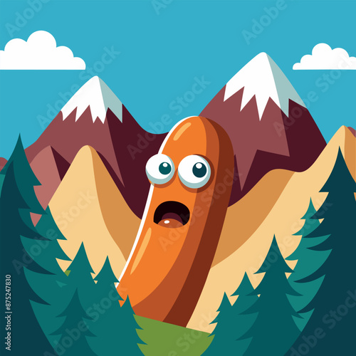 sausage appearing from the mountains' shadows