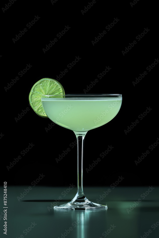 Refreshing lime cocktail with garnish