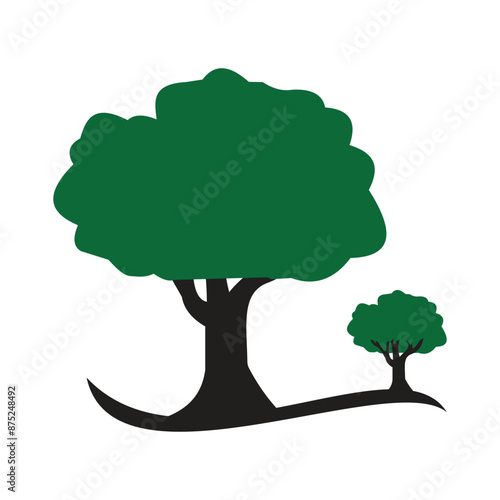 Tree icon and illustration on transparent background