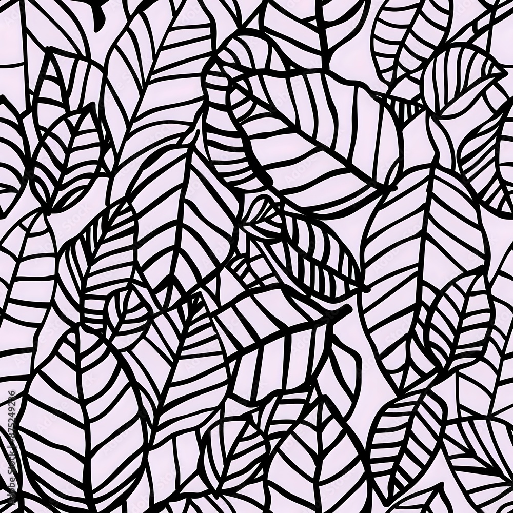Contemporary Botanical Leaf Fabric Pattern Contemporary Botanical Leaf Fabric Pattern