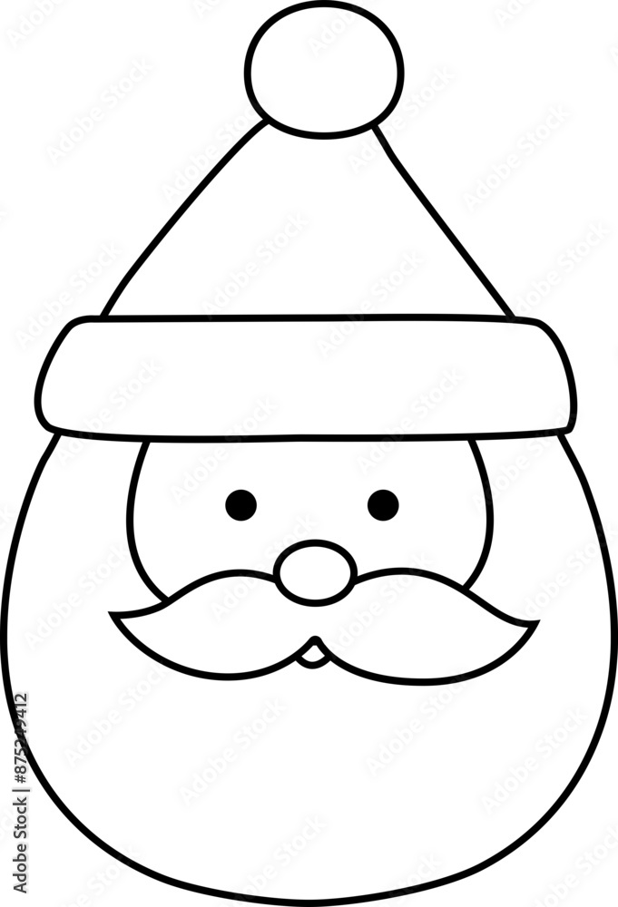 Cute Santa Claus face outline vector.
Santa Claus Avatar Coloring Drawing. Cute Santa Claus face outline vector.
Santa Claus Avatar Coloring Drawing.