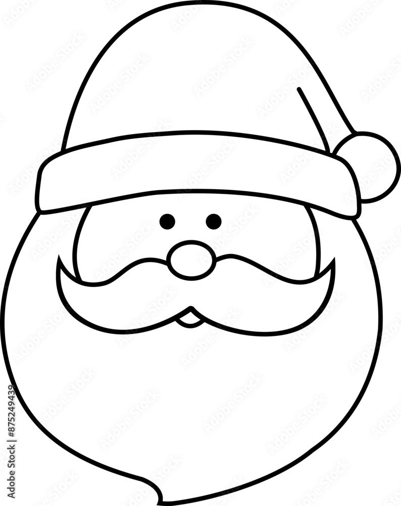 Cute Santa Claus face outline vector.
Santa Claus Avatar Coloring Drawing. Cute Santa Claus face outline vector.
Santa Claus Avatar Coloring Drawing.