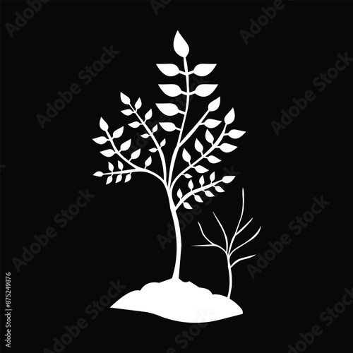 Tree icon and illustration on transparent background