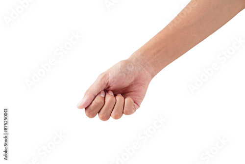 Hand holding something hand pose isolated transparent