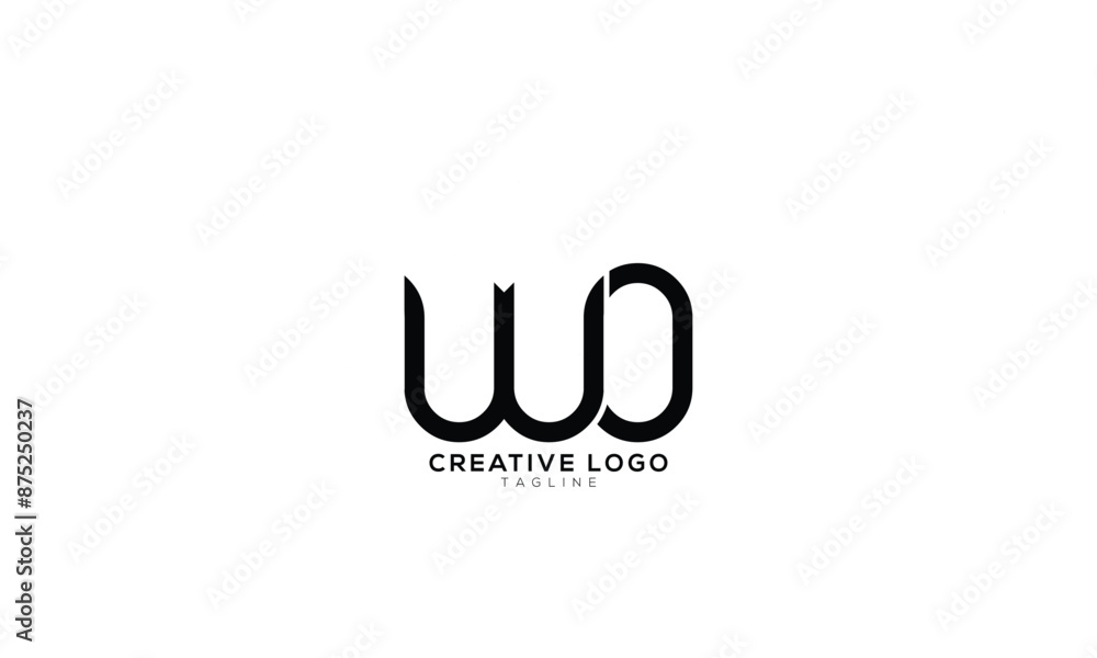 WO Abstract initial monogram letter alphabet logo design WO Abstract initial monogram letter alphabet logo design