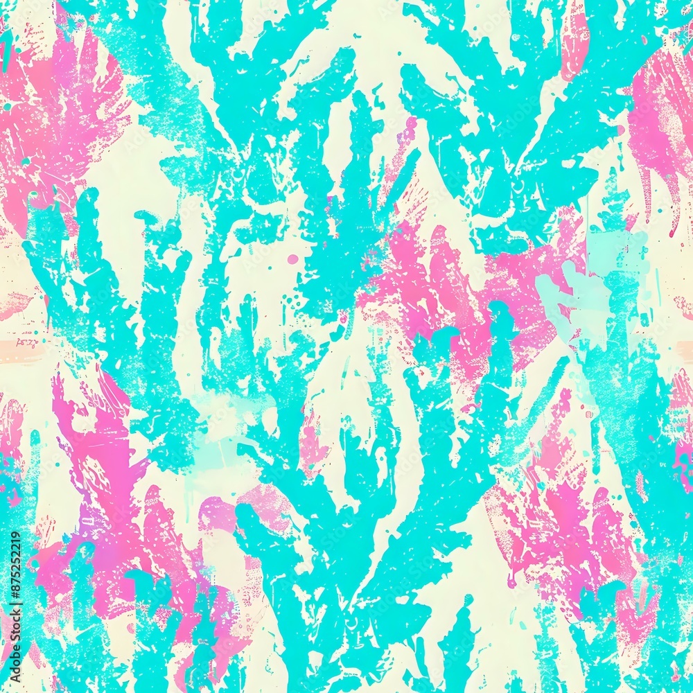 Teal and Pink Coral Reef Background for Home Decor Teal and Pink Coral Reef Background for Home Decor
