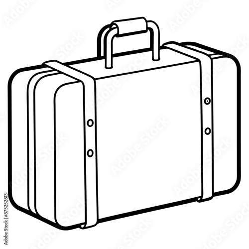 baggage outline coloring book page line art illustration digital drawing
