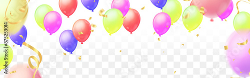 Frame template Celebration party banner with color balloons background. Sale  Grand Opening Card luxury greeting rich.