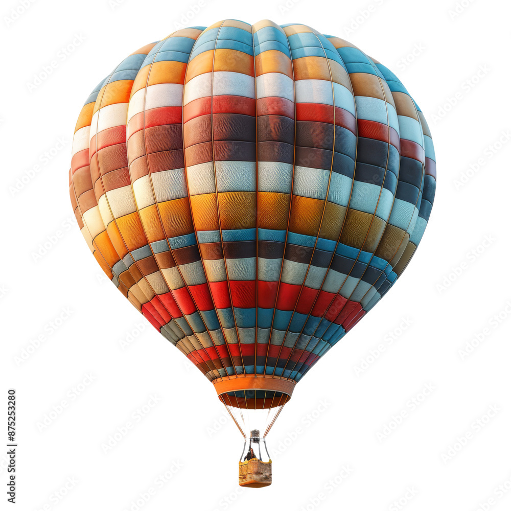 Ultra-Simple Red Hot Air Balloon Icon: 3D Render in Blender - Front View - High Detail on White Background Ultra-Simple Red Hot Air Balloon Icon: 3D Render in Blender - Front View - High Detail on White Background