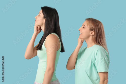 Beautiful women doing face ...