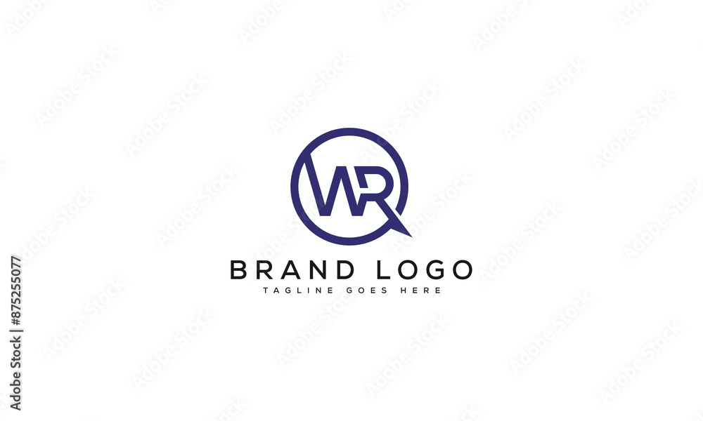 letter WR logo design vector template design for brand. letter WR logo design vector template design for brand.