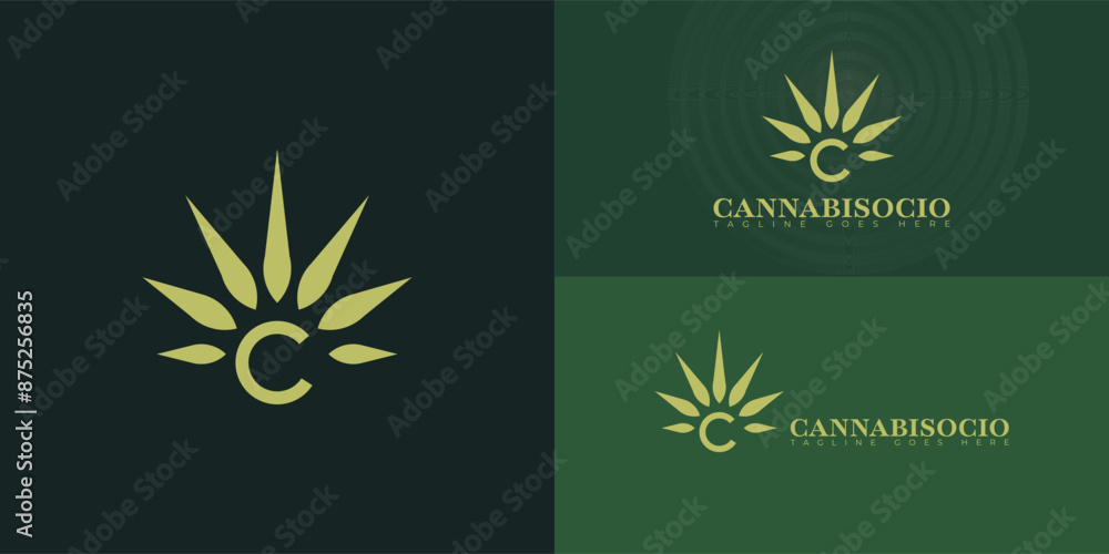 Abstract initial letters C or CC logo in green color isolated on multiple background colors. The logo is suitable for cannabis business logo vector design illustration inspiration templates. Abstract initial letters C or CC logo in green color isolated on multiple background colors. The logo is suitable for cannabis business logo vector design illustration inspiration templates.