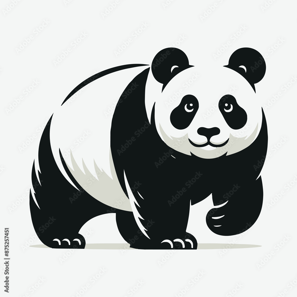 Naklejka premium Majestic Giant Panda Silhouette, A Symbol of Grace and Beauty