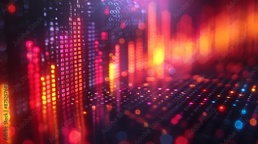 Bar charts with many colors going up and down for stock market investment or bright colorful banking charts Bar charts with many colors going up and down for stock market investment or bright colorful banking charts