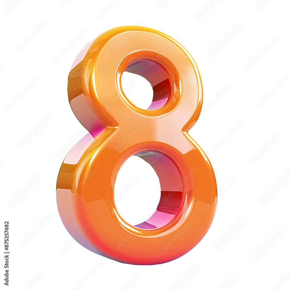 Number 8 with bright colors Number 8 with bright colors