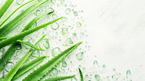 Fresh green leaves of aloevera on a white background