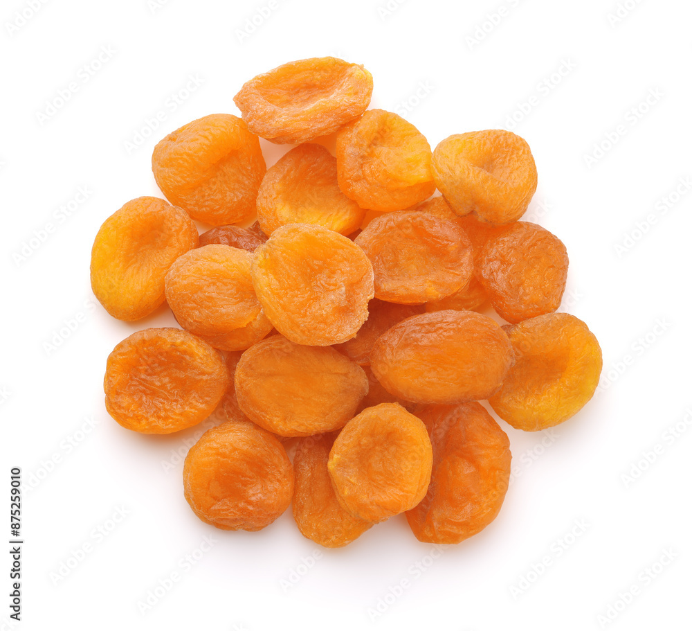 Top view of dried apricots Top view of dried apricots