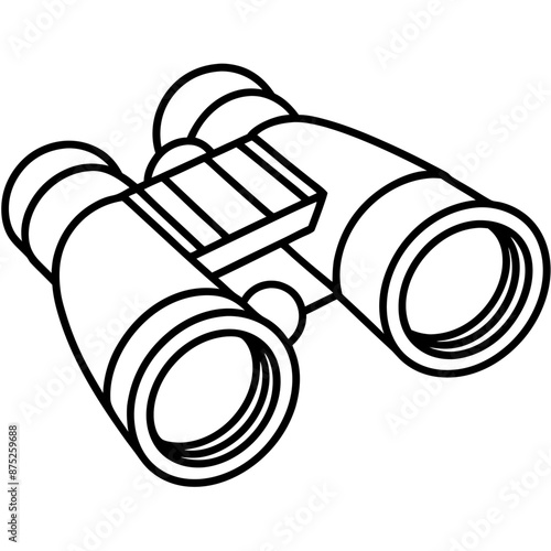 binocular outline coloring book page line art illustration digital drawing