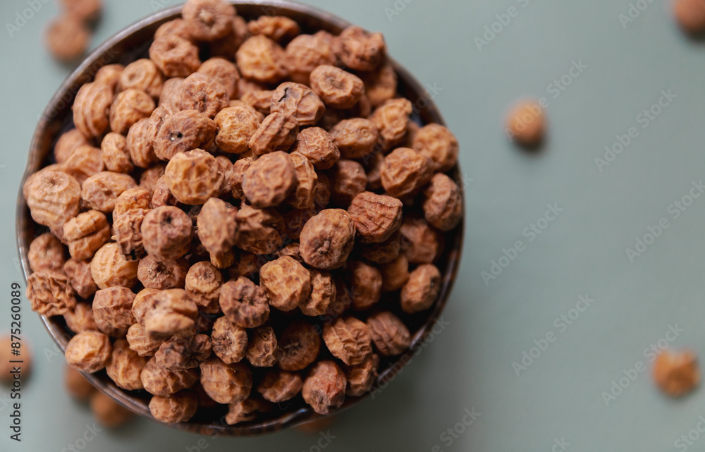dried tiger nuts in bowl dried tiger nuts in bowl