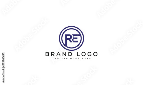 letter RE logo design vector template design for brand.