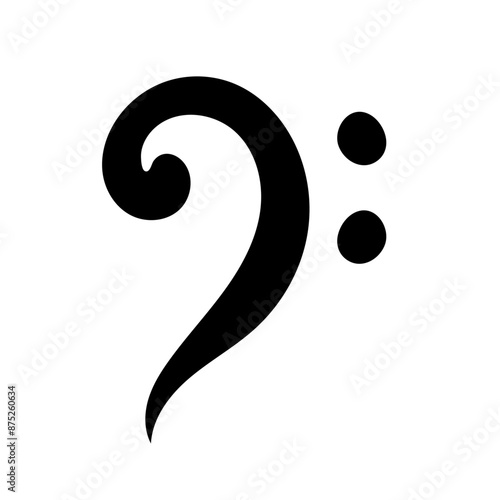 Vector Hand Drawn Bass Clef